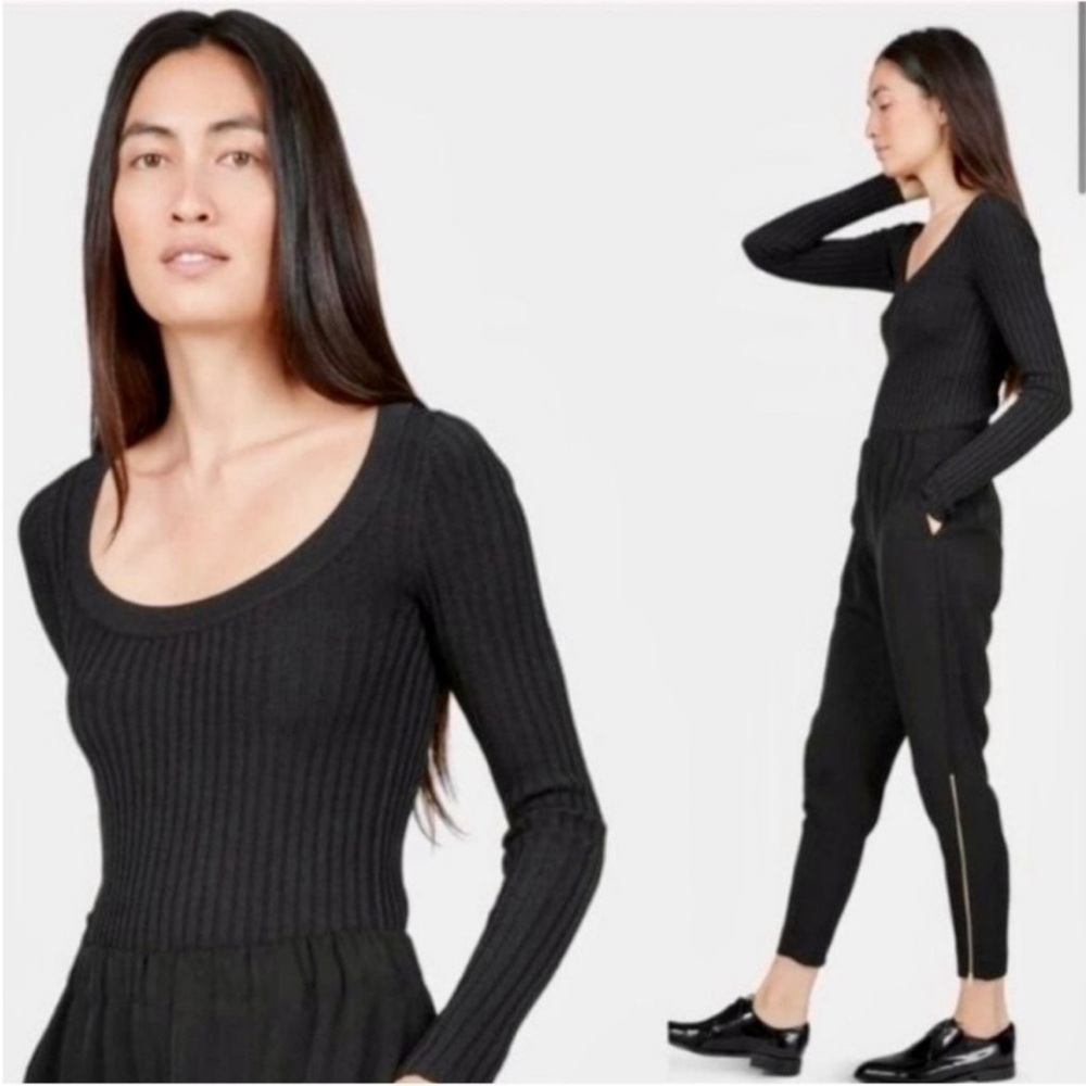 Everlane scoop neck ribbed sweater